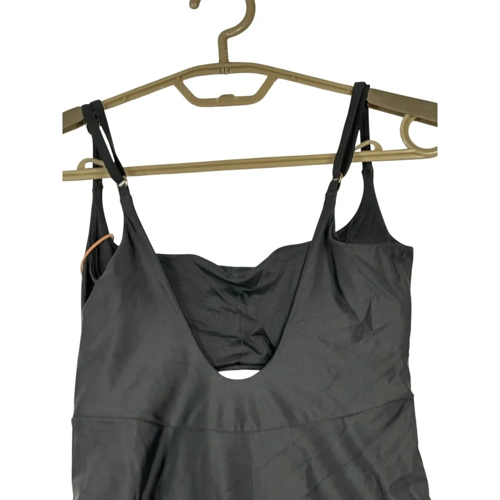 NWT Quince Womens Italian Cut Out One Piece Swimsuit Medium Sustainable Black